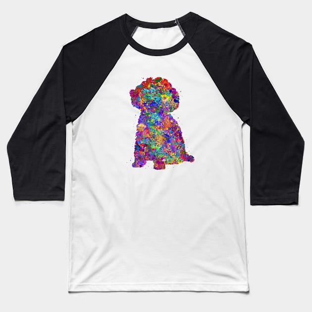 Toy Poodle watercolor Baseball T-Shirt by Yahya Art